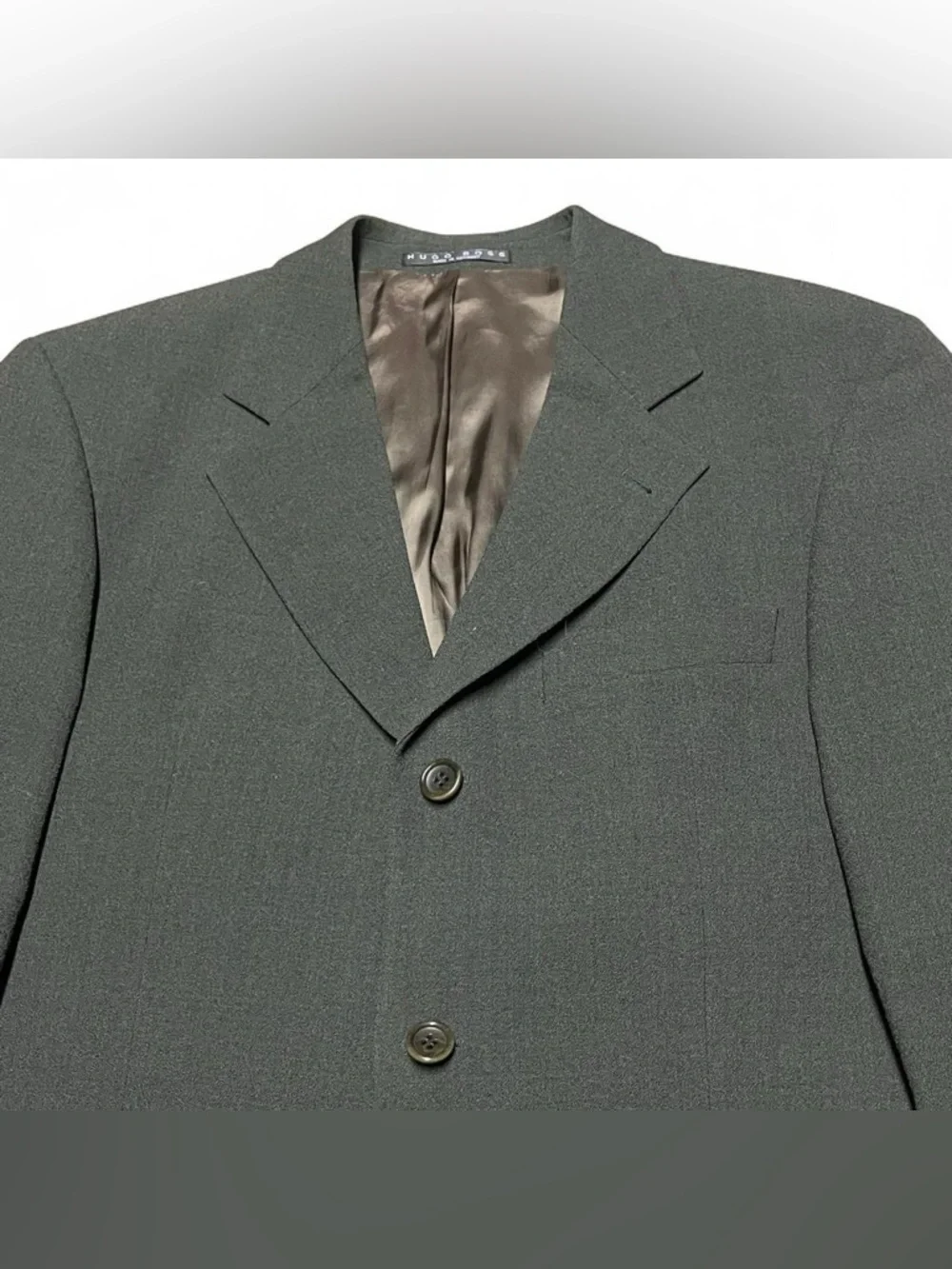 Hugo Boss Blazer Sport Coat Mens 40 R 100% Virgin Wool Dark Green Jacket - Picture 3 of 9